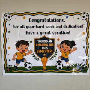 End of Semester Soccer-Themed Bulletin Board